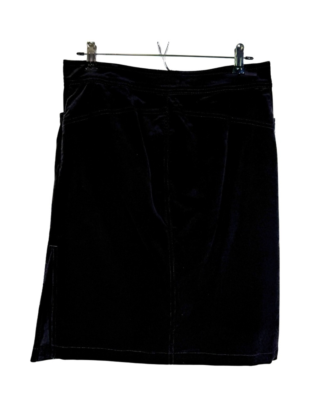 J.Crew Black Corduroy Pencil Skirt Women's Size 8 Contrast Stitch Pockets - Picture 2 of 4
